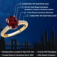 thumbnail image 2 of Gem Stone King 10K Two Tone Gold Red Rhodolite Garnet and Lab Grown Diamond Engagement Ring for Women | 2.20 Cttw | Oval 9X7MM | Gemstone January Birthstone | Size 9, 2 of 6