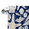 thumbnail image 3 of Window Valance for Kitchen,Summer Ocean Starfish Rod Pocket Curtain Valances Short Curtains Drapes Panel,Conch Shell on Blue Window Treatment Topper for Living Room Bathroom Bedroom Home Decor, 3 of 9