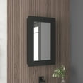 thumbnail image 4 of Juno 25.7" H x 15.7" W Narrow Mirror Medicine Cabinet, One door with Three interior Shelves for Bathroom, Kitchen Black, 4 of 5