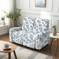 thumbnail image 4 of Xixirimido Recliner Slipcover 6-Pieces Lazyboy Cover for 2 Seat Recliner Chair Covers with Pockets Furniture Protector for Living Room Sofa Slipcover, Vintage Blue Floral, 4 of 8