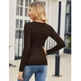 thumbnail image 5 of Zeagoo V Neck Long Sleeve Shirts for Women 2025 Slim Fitted Going Out Tops Basic Fall Winter Tee 2 Pack, 5 of 6