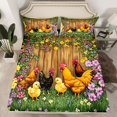 thumbnail image 2 of Castle Fairy Animal Chicken Rooster 4 Pieces Queen Sheet Sets for Kids Teens Adults,Chic Flowers Vintage Cabin Ultra Soft Flat Sheet,Rustic Farmhouse Animal Queen Fitted Sheet,Breathable Home Decor, 2 of 7