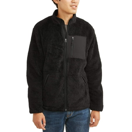 George - George Men's high pile fleece zip up jacket - Walmart.com