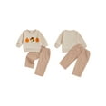 thumbnail image 2 of BemeyourBBs Thanksgiving Baby Boy Outfit Embroidery Pumpkin Sweatshirt Plaid Pants, 2 of 9