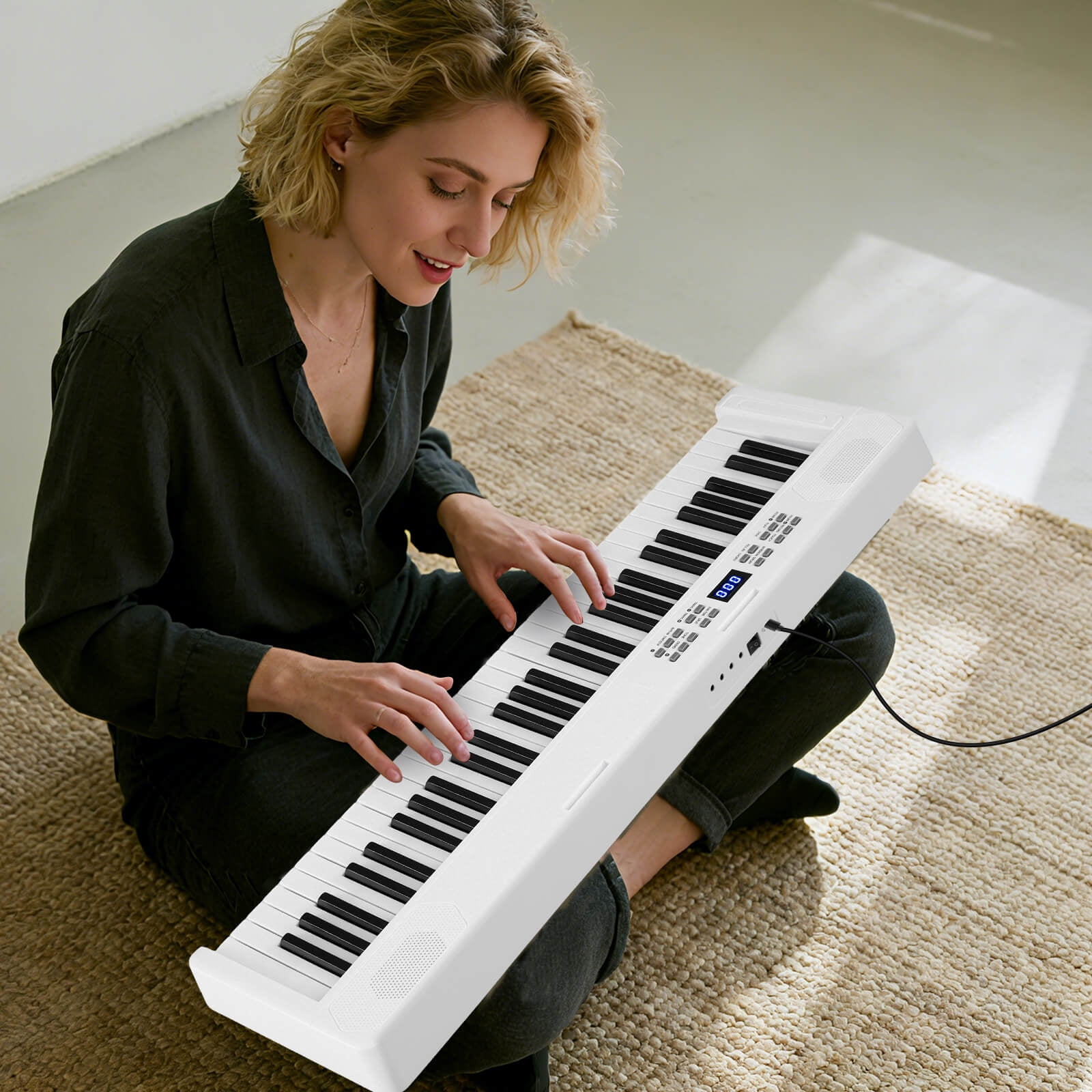 Infans 61-Key Foldable Piano Keyboard w/MIDI Split Function Headphone Sustain Pedal