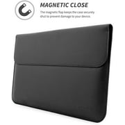 Surface 3 Sleeve, Snugg - Black Leather Sleeve Case Protective Cover for Surface 3