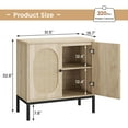 thumbnail image 2 of Homhougo Rattan Buffet Storage Cabinet, Natural Sideboard Cabinet with Adjustable Shelves, Accent Wooden Small Cabinet with 2-Tier Storage for Living Room, Dining Room, Hallway, Entryway, 2 of 6