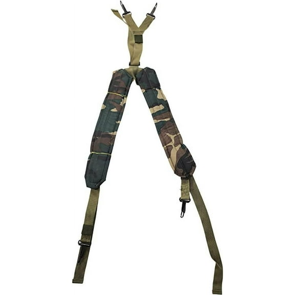Military Outdoor Clothing Never Issued Woodland Camo Import LC-2 Nylon Y-Suspenders