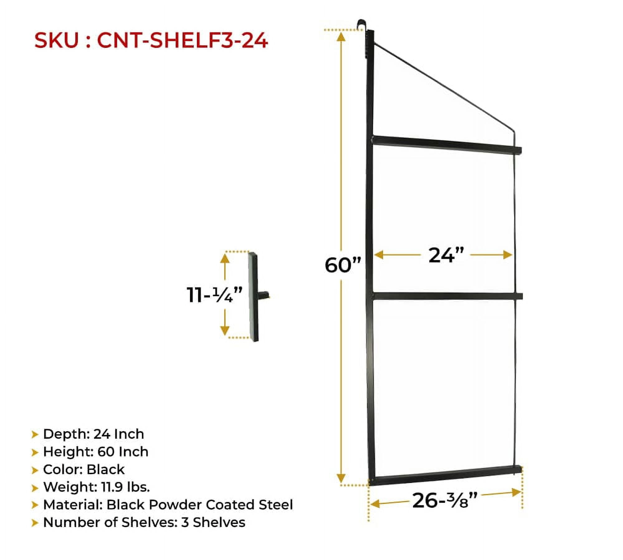(8 Pack) Cargo Shipping Container Shelving Bracket, 3 Levels, 24" (D) x 60" (H)
