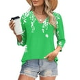 thumbnail image 7 of Elvqul Tops for Women Pullover Shirts Loose 3/4 Sleeve Casual V Neck Womens Tops Graphic, 7 of 7