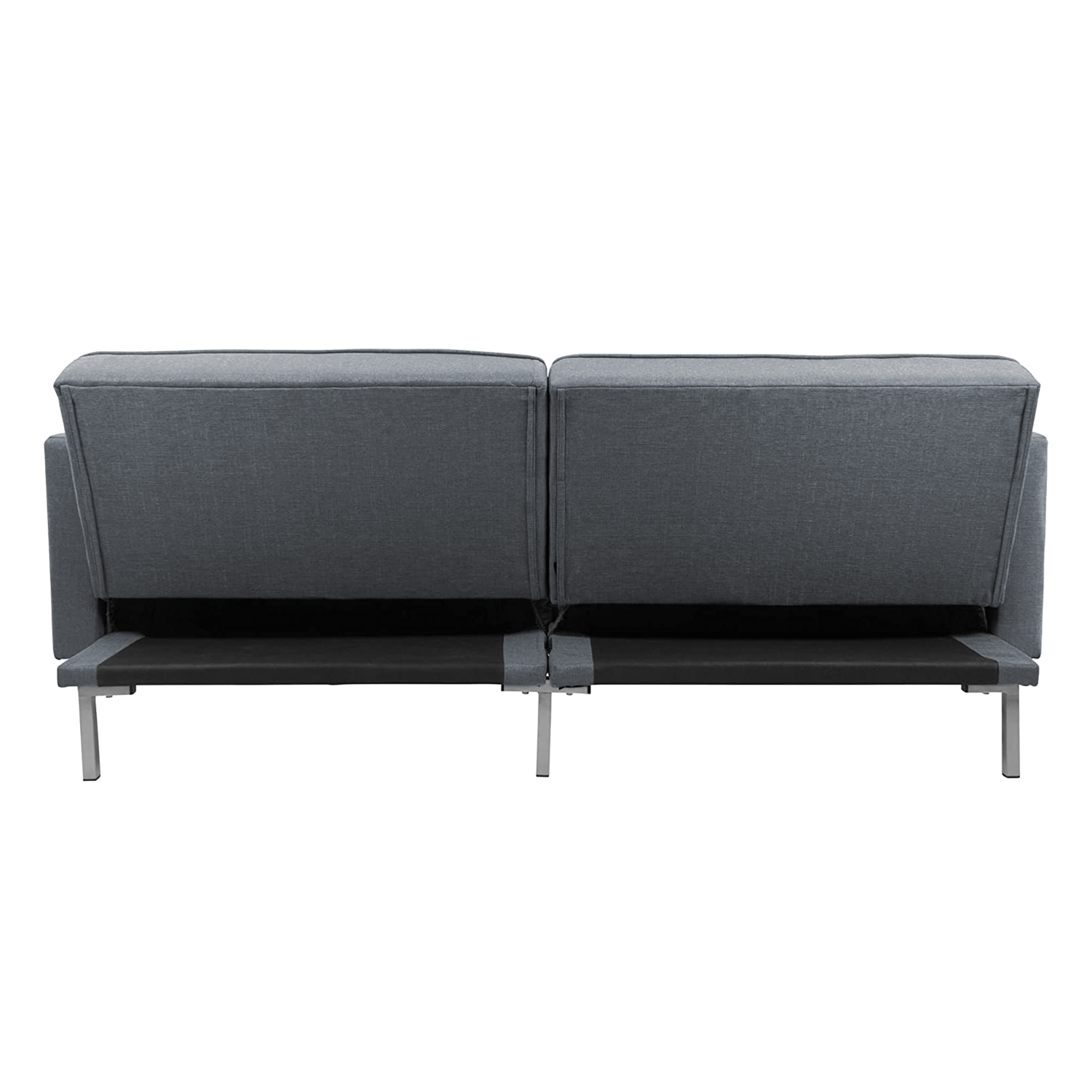 DEALTOPS Upholstered Futon Sofa Bed Sleeper Sofa Couch Convertible Folding Couch Bed Adjustable Recliner Loveseat Sofas for Living Room - Gray