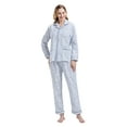 thumbnail image 3 of GLOBAL Women 100% Cotton Pajama Set Long Sleeve Pjs Button Down Comfy Nightwear, 3 of 5