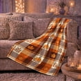 thumbnail image 6 of Rustic Pumpkin Maple Leaf Harvest Patchwork Living Room, Cozy Festive Scene, Warm Flannel Blanket for Living Room and Family Room, Art Lovers Thanksgiving Gift, Festive Home Decor, 6 of 9