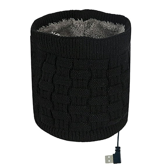 Duoif Neck Warmer, New Fall and Winter Outdoor Usb Heated Scarf Warm Wool Knit Heating Scarf Men Black