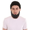 thumbnail image 2 of HPO Adult Men's Solo Comedian Full Beard | Synthetic Fake Beard | Black Color, 2 of 16