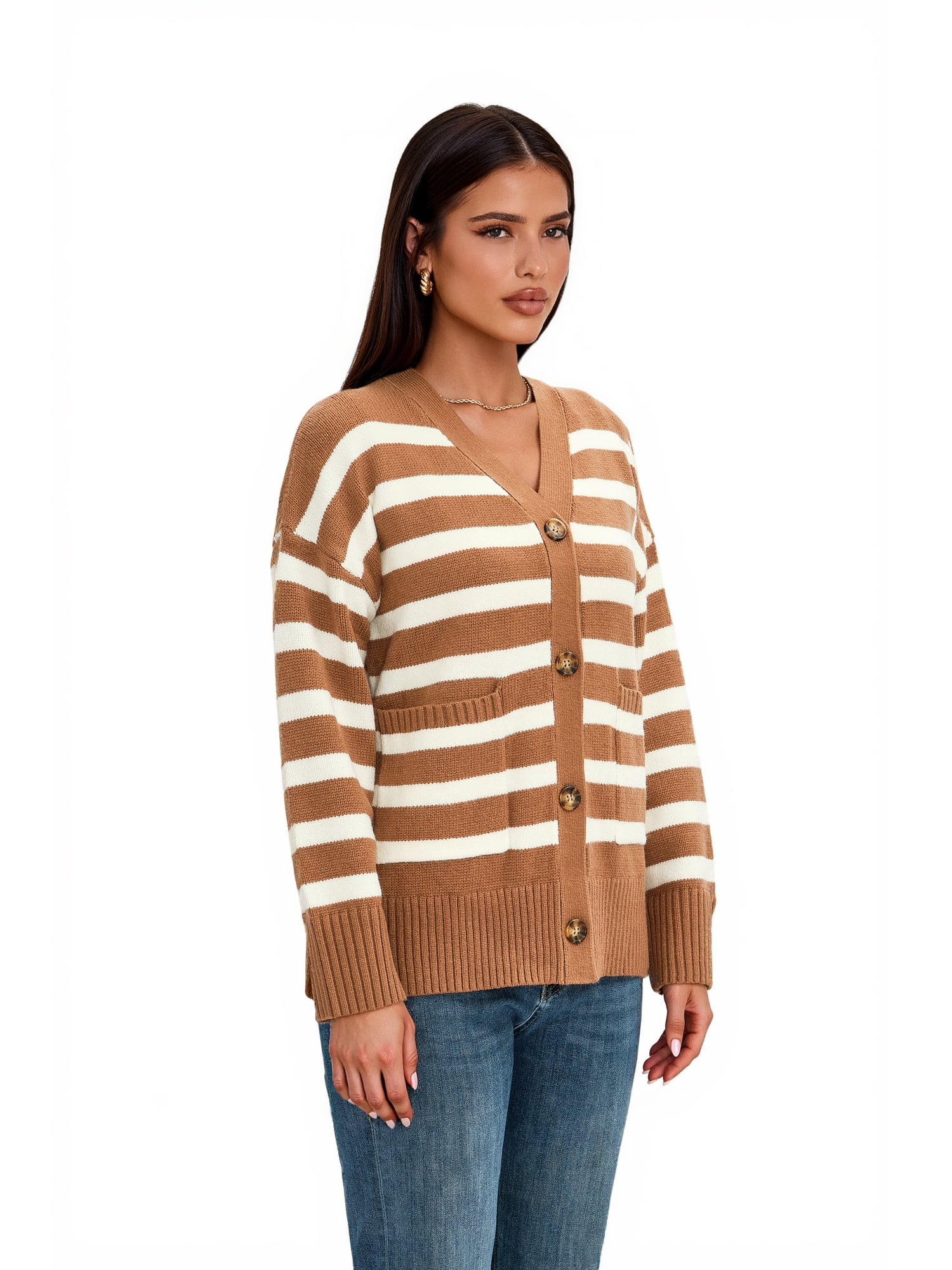 Women’s Pretty Garden COLOR BLOCK CARDIGAN - BUTTON CARDIGAN