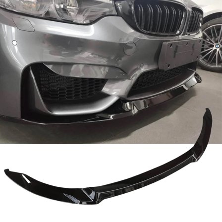 NINTE Front Bumper Lip for BMW 2015-18 M3 F80 /15-20 M4 F82 F83 CS Style Gloss Black