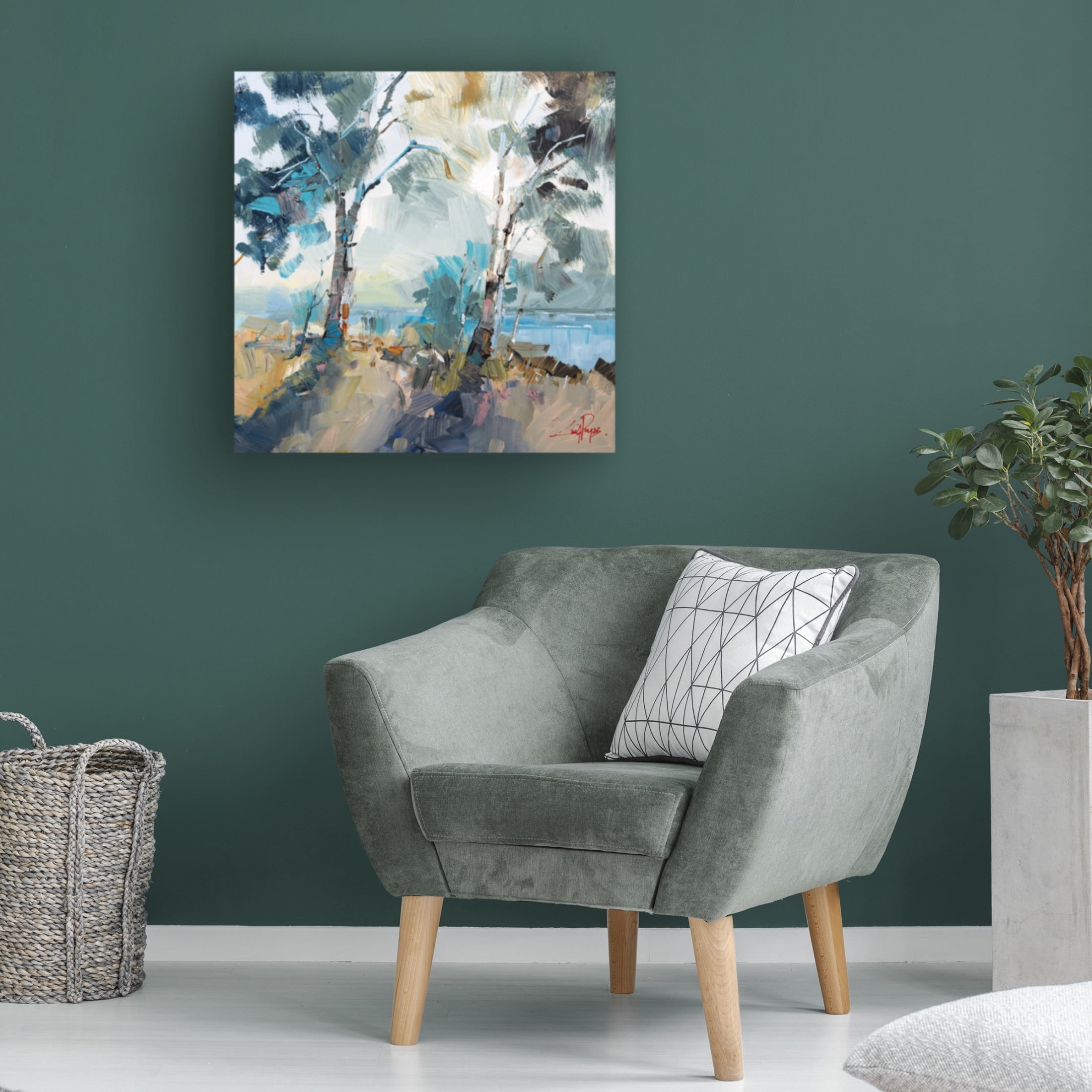 Canvas Wall Art - Craig Trewin Penny 'Aspendale Walk' Wall Art for Living Room, Bedroom, or Office Décor by Trademark Fine Art - 18 x 18 Inches