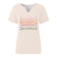 thumbnail image 3 of DHFJKG V Neck T Shirts For Women Letter Graphic Tees Relaxed Fit Short Sleeve Summer Tshirts, 3 of 3