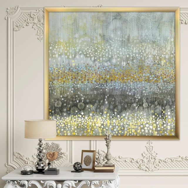 Design Art Inc. Impression d'Art Moderne et Contemporain Encadrée 'Glam Rain Abstract III' - 16x16