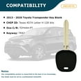 thumbnail image 2 of AKS KEYS New Replacement Uncut Transponder Key for Toyota - 4D74 "H" TOY44H-PT (2 Pack), 2 of 5