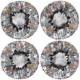thumbnail image 2 of Shower Caps,Bulldog Dog and Flower Florals Waterproof Shower Cap for Women 4 Pieces,Double Reusable Hair Cover for Shower PEVA Elastic Stretch Hem, 2 of 7