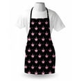 thumbnail image 4 of Crown Apron, Repetitive Stars Cartoonish Elements on a Dark Background Royal Feels, Unisex Kitchen Bib with Adjustable Neck for Cooking Gardening, Adult Size, Pale Pink Charcoal Grey, by Ambesonne, 4 of 4