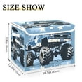 thumbnail image 4 of Blue Monster Truck Storage Basket Foldable Laundry Basket Shelf Kids Toy Storage Container Organizer with Handles, 4 of 7