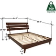 thumbnail image 4 of Dalen 45" Bed Frame Queen, Adjustable Headboard, Mid-Century, Solid Wood, Walnut, 4 of 21
