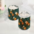 thumbnail image 2 of Yayeee 2 Pack Qtip Holder Bathroom Cotton Swab Canister with Lid Clear Dispenser Set, Retro Floral Orange, 2 of 6