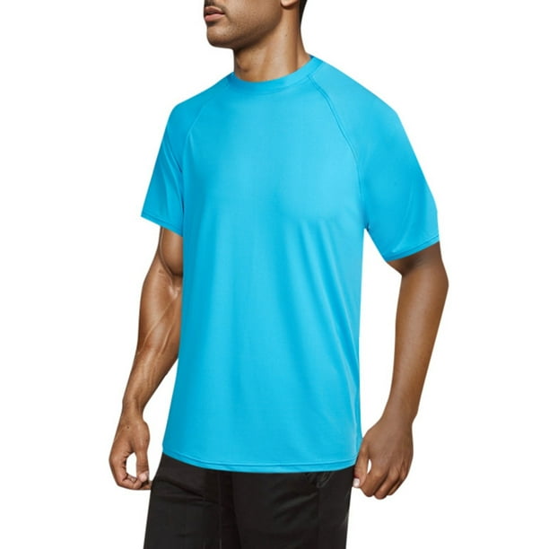 Camiseta de manga corta para hombre con protección solar UPF 50+ - Camiseta rash guard para surf/senderismo/entrenamiento, protección solar de secado rápido