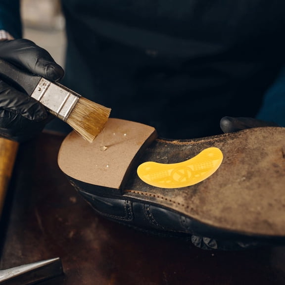 FOMIYES 80Pcs Yellow Rubber Shoe Heel Protectors for Boot Heel Repair and Noise Reduction