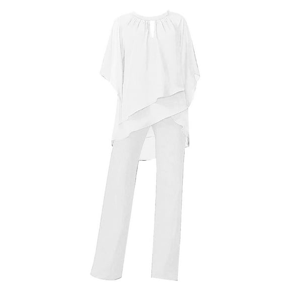 Womens Pant Suit Sleeveless American Fashion Solid Loose Leisure Irregular Set Adies Casual Fashion Summer American Two Piece Sets for Women