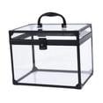 thumbnail image 1 of Organizador de maquillaje acrílico, elegante caja de corona transparente para guardar herramientas de maquillaje, estuche de tren para artistas, para Negro claro, 1 of 7