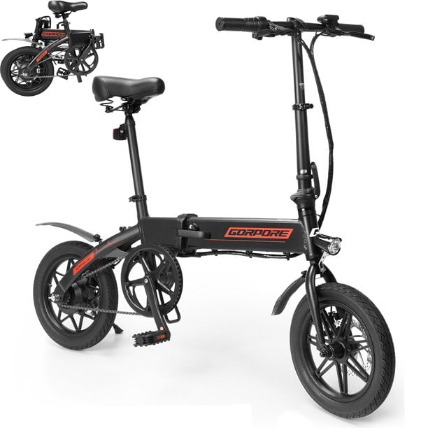 Secondhand Folding Electric Bike with Dual Disc Brakes 14'' Cruiser Road Bicycl 