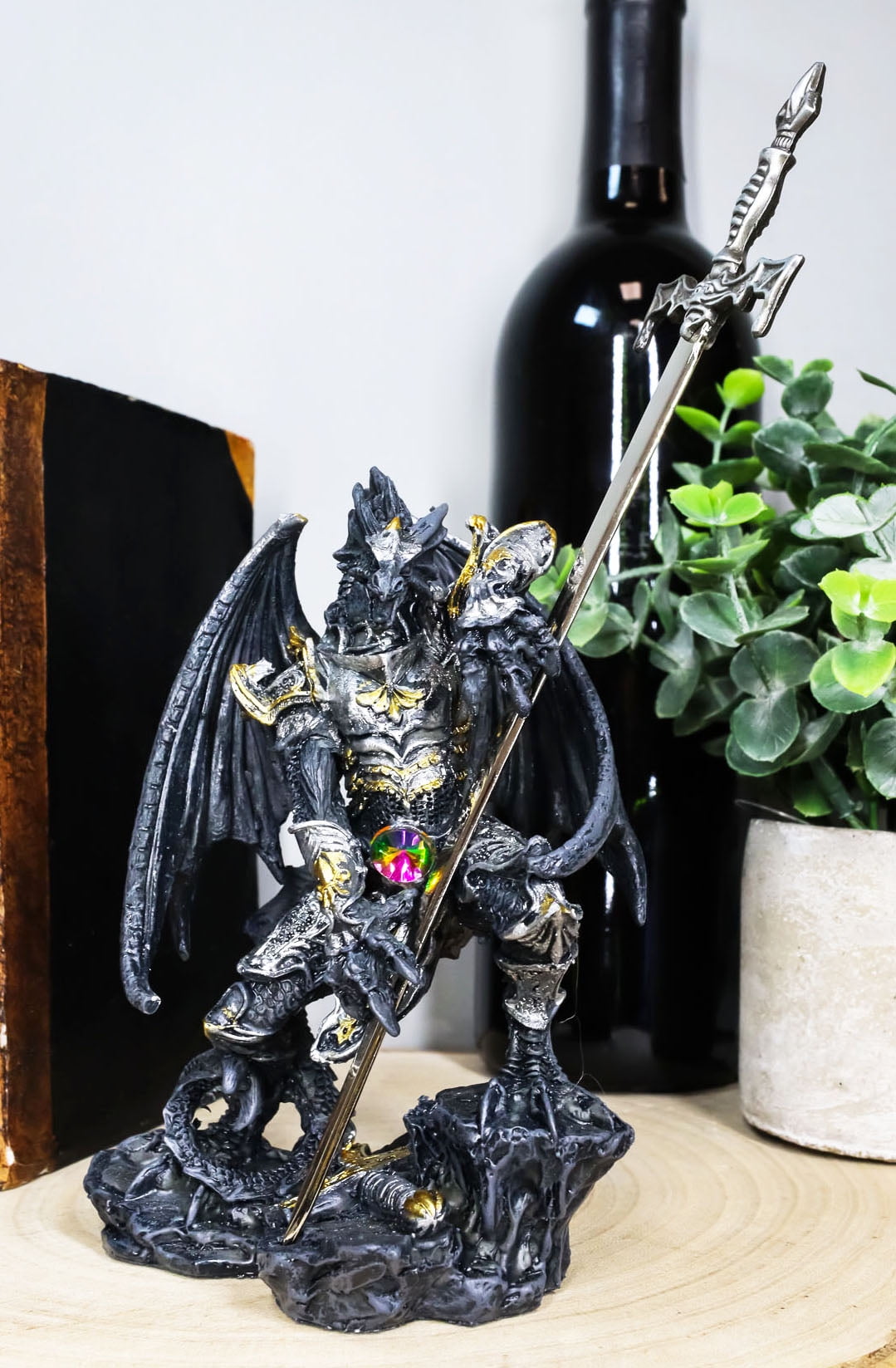 Black Dragon With Sword Letter Opener 