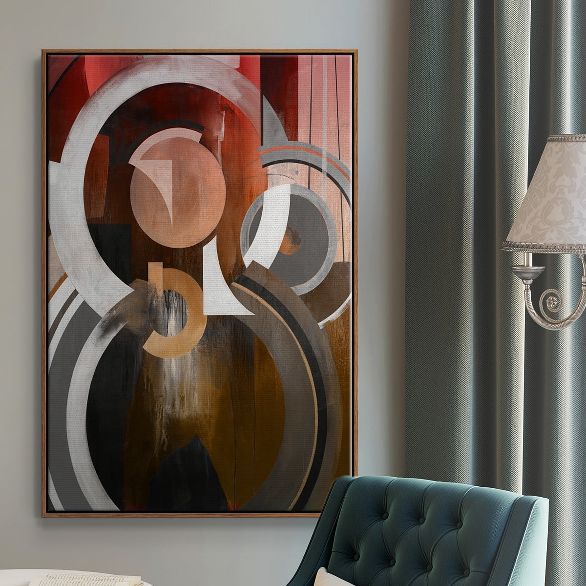 Focal Framed Premium Gallery Wrapped Canvas - Ready to Hang - 25 x 37 - Walnut Floating Frame