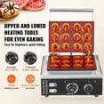 thumbnail image 3 of KFFKFF Electric Doughnut Maker, 1550W Dual-Sided Heat Waffle Maker with Non-stick Coating, 12 Slot Doughnut Machine, Temp Range 122-572℉, Ideal for Restaurants & Home, 3 of 9