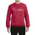 thumbnail image 2 of Wild Bobby, Fearless Pink Ribbon Support Warrior Women, Breast Cancer Awareness, Unisex Crewneck Graphic Sweatshirt, Vintage Heather Red, Small, 2 of 5