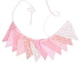 thumbnail image 4 of Party Bunting Triangle Flag Fabric Banner String Pennant Flags Birthday Decoration (pink), 4 of 5