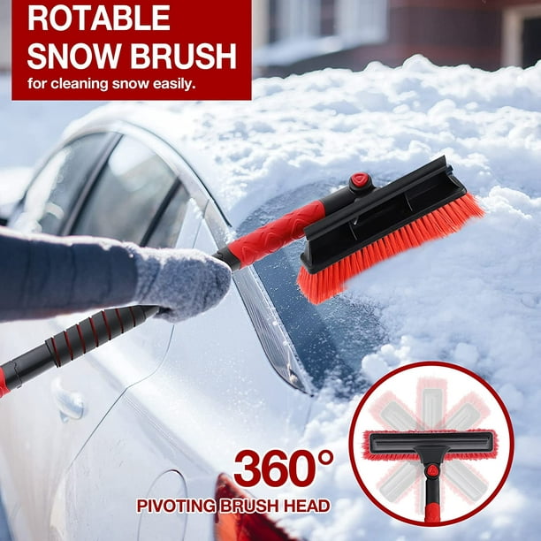 New Car Snow Scraper 360° Rotary Snow Brush Window Deicing Shovel Snow C