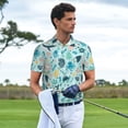 thumbnail image 3 of Rateoe Sea Life Pattern Men's Short Sleeve Polo Shirts, Golf Polo Shirts Short Sleeve Performance Moisture Wicking Dry-Medium, 3 of 6