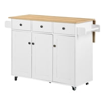 Homycasa Adjustable Foldable Kitchen Cart with Expandable Countertop White Oak