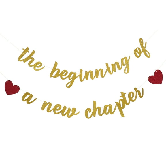 Yage 1 Set of New Beginning Glitter Banner Party Decoration for Wedding Graduation Retirement