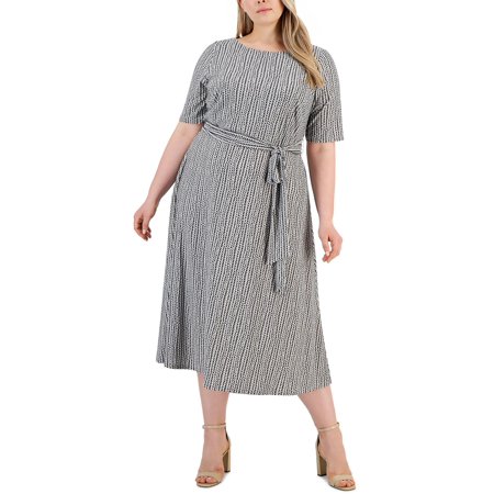 Kasper Womens Plus Jersey Maxi Dress