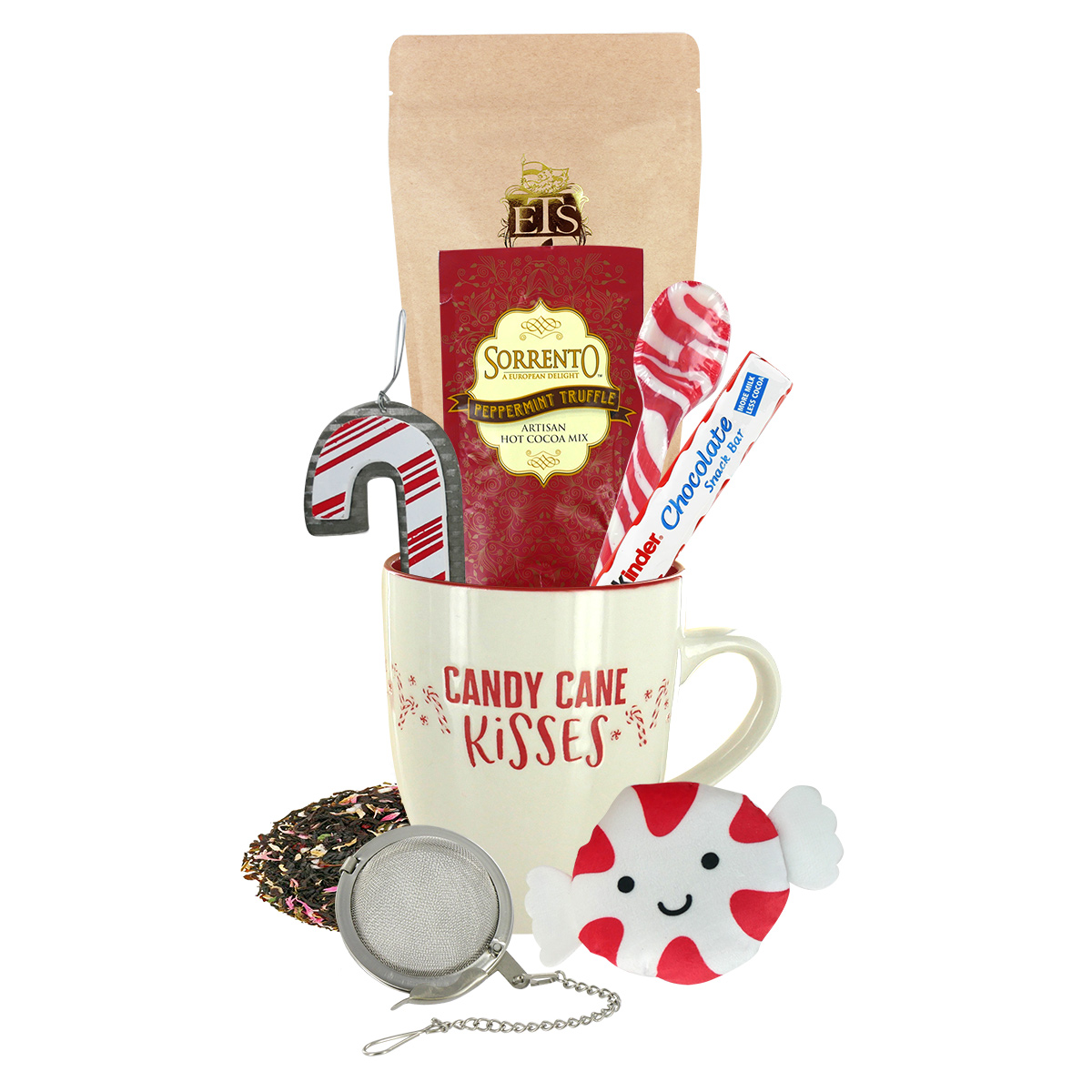 Candy Cane Kisses Tea and Mug Set