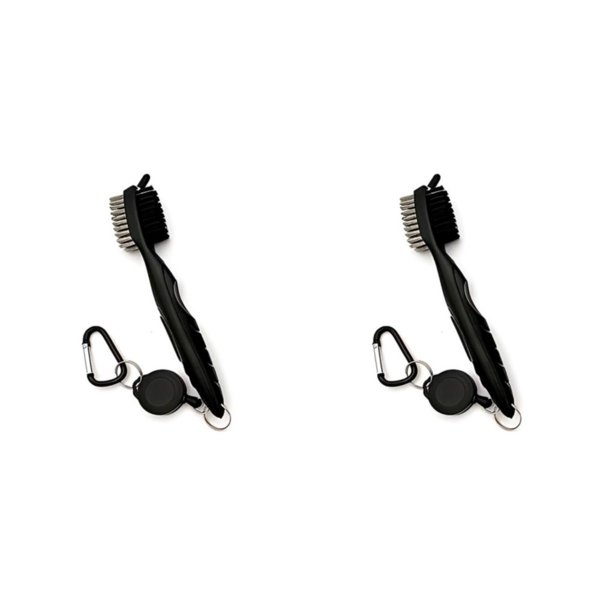 Cepillo para palos de golf Eigraketly de acero inoxidable Reemplazo ergonómico 2Conjunto Negro sin tapa