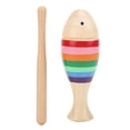 thumbnail image 1 of Instrumento de percusión de madera de arce con forma de pez, juguetes de dibujos animados para niños con palo., 1 of 14