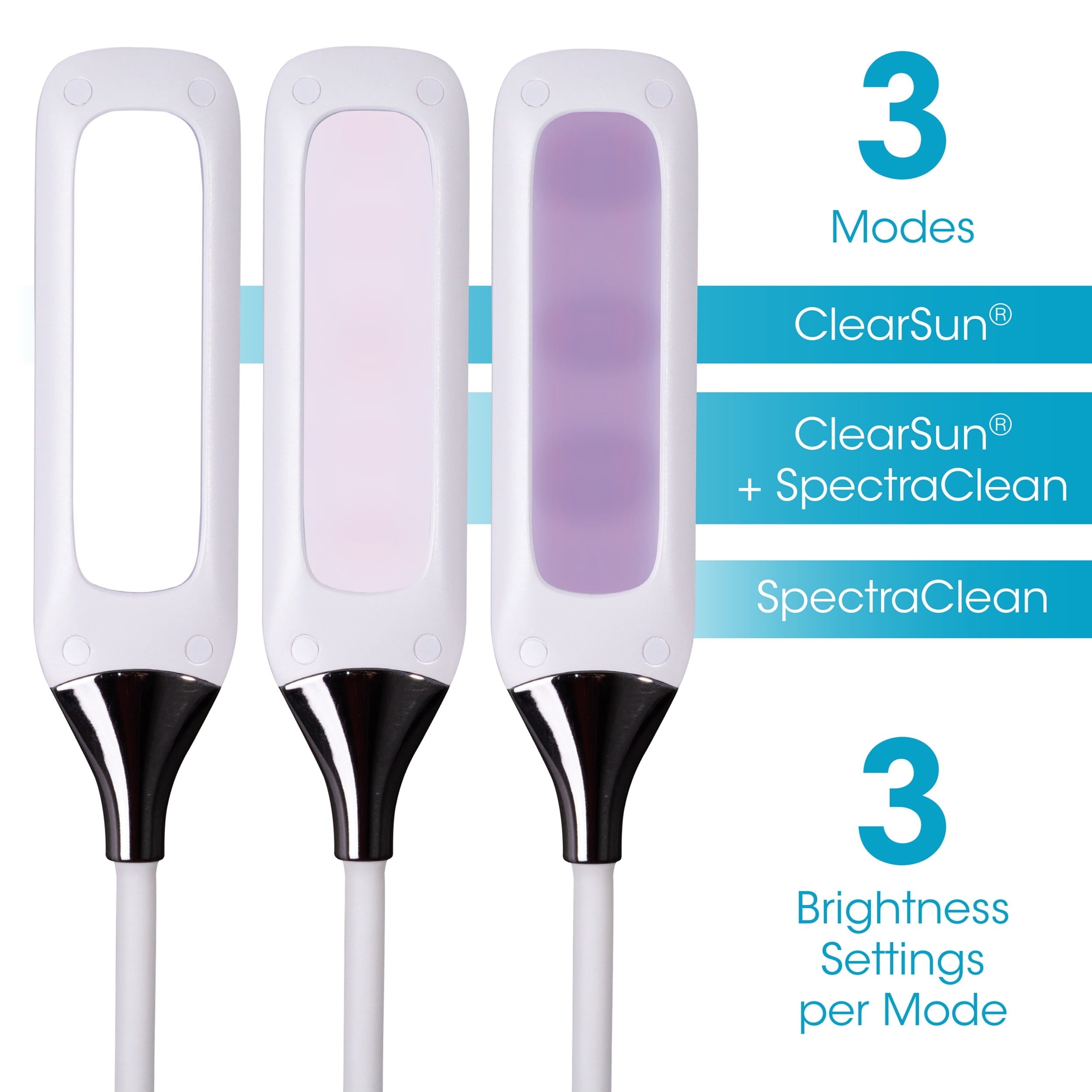 OttLite Enhance LED Sanitizing Desk Lamp with USB Charging – Eliminates up to 99.9% of Bacteria, Touch Activated, Flexible Neck, Modern Light for Reading, Crafting & Office Desktop