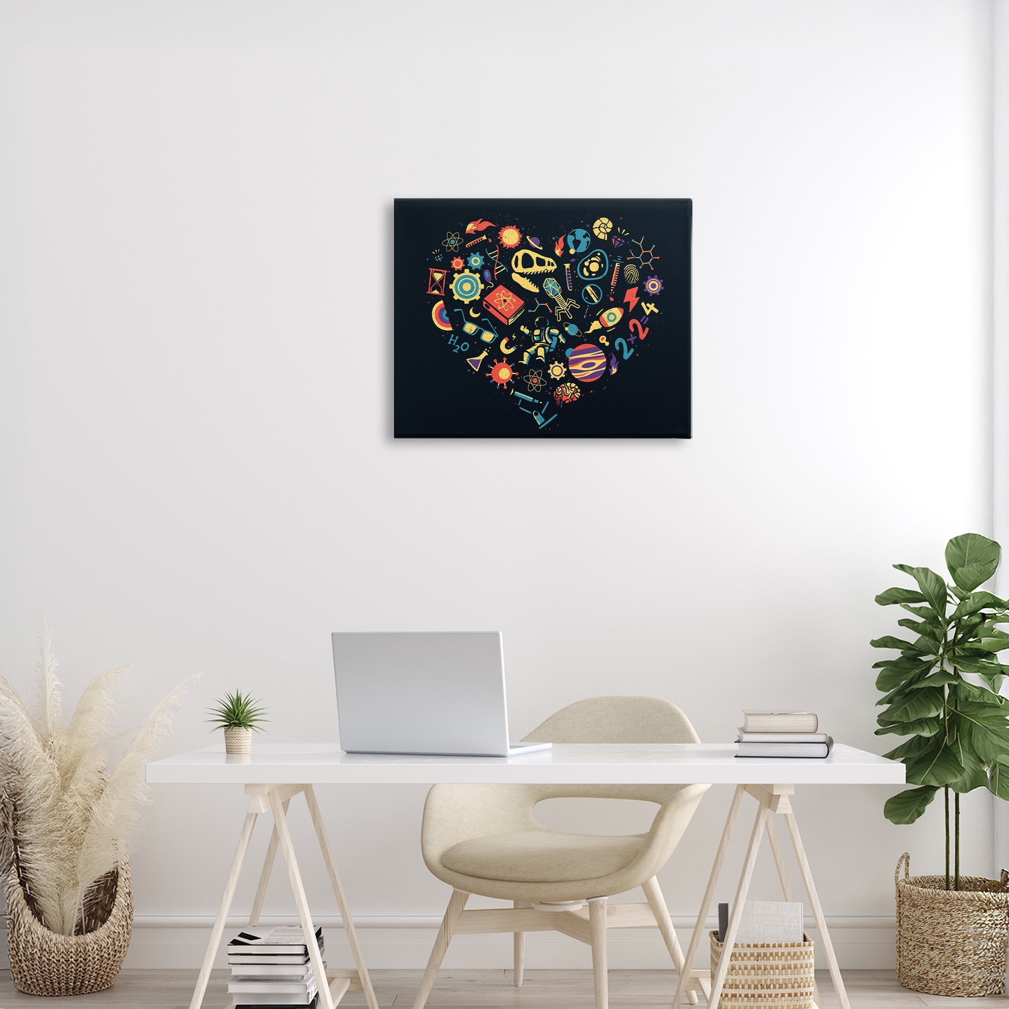 Stupell Industries Retro Science Heart Canvas Wall Art, design by Tobe Fonseca